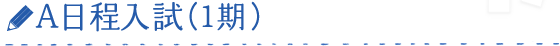 A日程入試（1期）