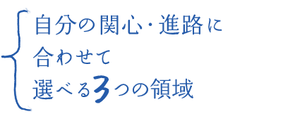 自分の関心・進路に合わせて選べる3つの領域