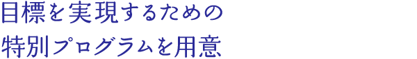 目標を実現するための特別プログラムを用意